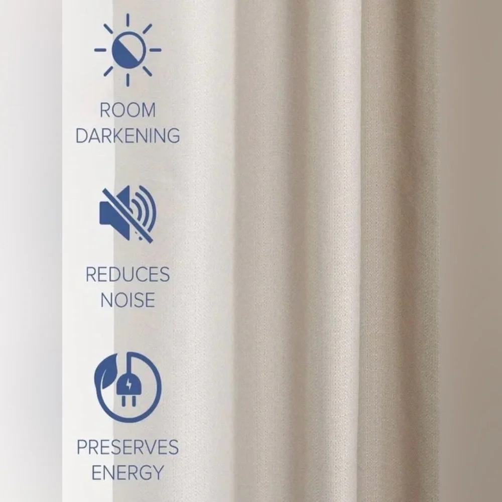 Textured Grid 100% Blackout Grommet Curtain Pair(2 Panels) 52